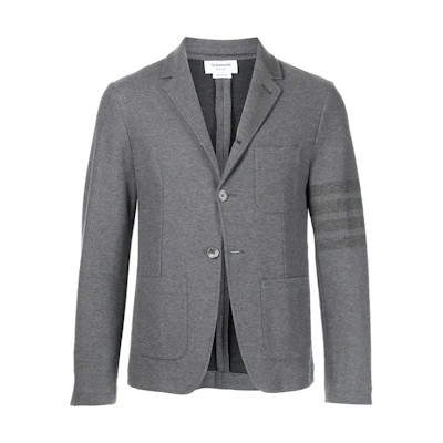 Thom Browne SS22 Grey 4-Bar Notch Lapel Single-Breasted Blazer MJT175A-06772-035