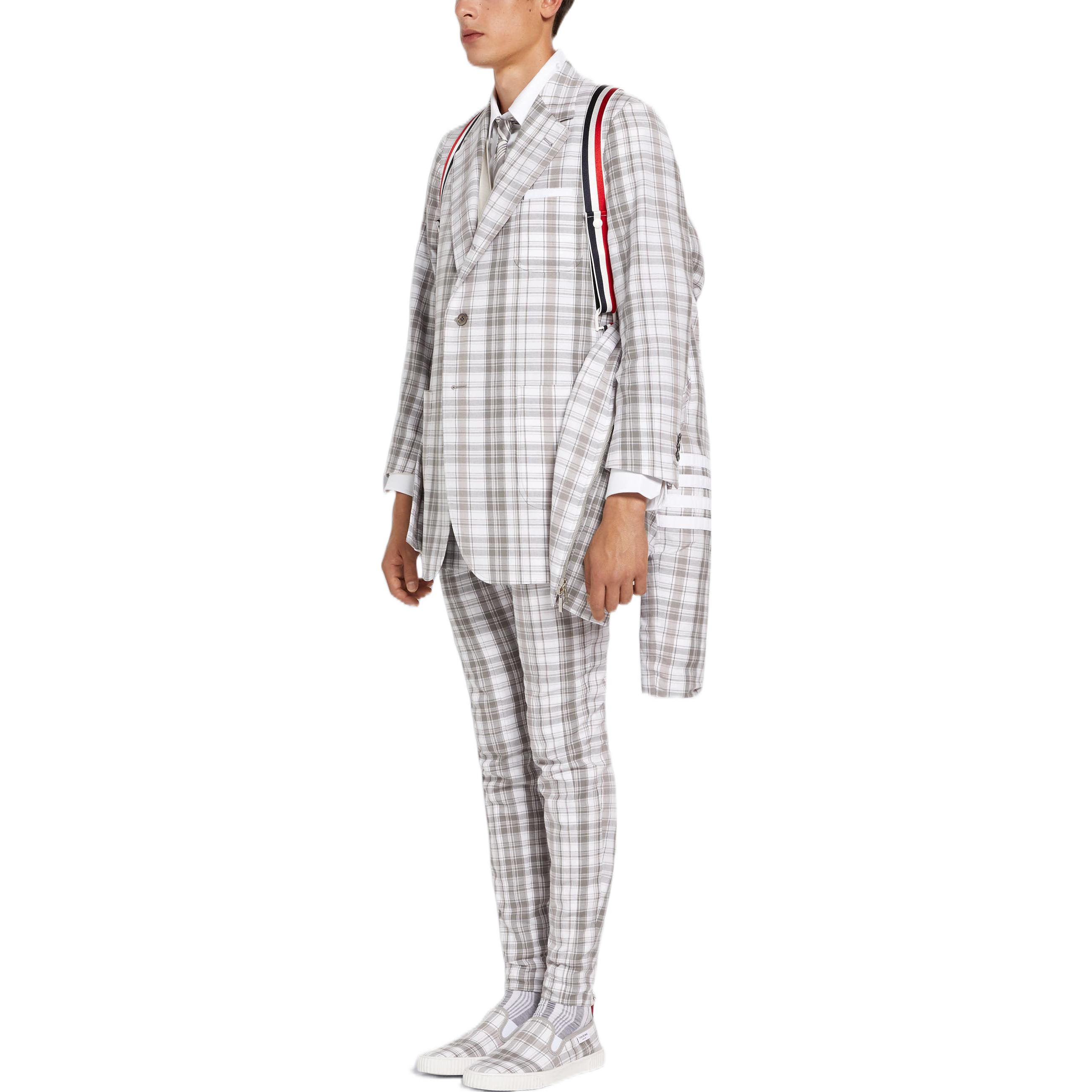 Purchase THOM BROWNE SS22 Jaket Down Abu-Abu Kotak-Kotak. MOD072X-07848-035