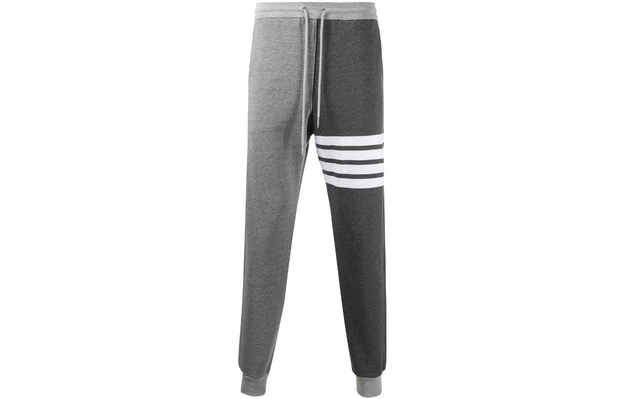 Order 톰브라운 SS22 그레이 컬러블록 4-스트라이프 스웨트팬츠. MJQ008F-00535-982