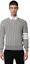 Details for Thom Browne SS22 Grey Four-Stripe Chunky Knit Sweater MKA402A-Y3017-055
