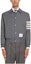 Buy THOM BROWNE SS22 灰色單排扣4條紋Logo飛行夾克。 MJO155A-06146-035
