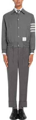 THOM BROWNE SS22 灰色單排扣4條紋Logo飛行夾克。 MJO155A-06146-035 Purchase THOM BROWNE SS22 灰色單排扣4條紋Logo飛行夾克。 MJO155A-06146-035