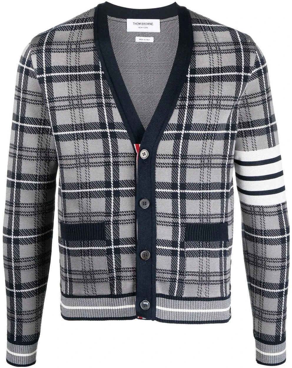 thom-browne-ss-22-grey-v-neck-knit-cardigan-with-signature-striped-design-mkc-407-a-y3504-035