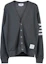 Order Thom Browne SS22 Grey V-Neck Striped Cardigan Sweater. MJT306A-07897-035