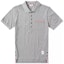Buy THOM BROWNE SS22 淺灰條紋短袖POLO衫 MJP022A-01455-055