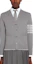 Buy THOM BROWNE SS22 Sweater Abu-Abu Muda V-Neck 4-Bar Jacquard. MKC386A-Y3006-055
