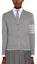 Order THOM BROWNE SS22 Sweater Abu-Abu Muda V-Neck 4-Bar Jacquard. MKC386A-Y3006-055