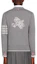 Lookbook THOM BROWNE SS22 Sweater Abu-Abu Muda V-Neck 4-Bar Jacquard. MKC386A-Y3006-055