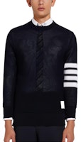 THOM BROWNE SS22 Navy 4-Bar Stripe Knit Pullover Sweater. MJT305-A07897-415 THOM BROWNE SS22 Navy 4-Bar Stripe Knit Pullover Sweater. MJT305-A07897-415