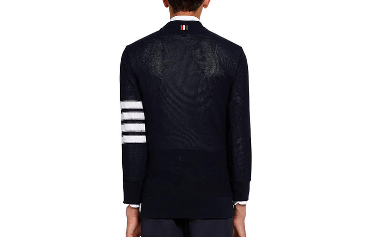 Lookbook THOM BROWNE SS22 海軍藍4條紋針織套頭毛衣 MJT305-A07897-415