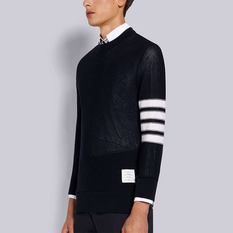 Purchase THOM BROWNE SS22 海軍藍4條紋針織套頭毛衣 MJT305-A07897-415