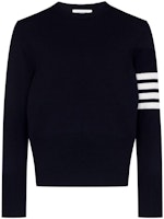 THOM BROWNE SS22 Navy 4-Bar Striped Wool Pullover Sweater. MKA317A-Y1026-415 THOM BROWNE SS22 Navy 4-Bar Striped Wool Pullover Sweater. MKA317A-Y1026-415