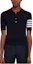 Buy THOM BROWNE SS22 海軍藍四色條紋短袖針織POLO衫 MKP048A-Y1014-415