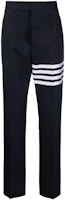 THOM BROWNE SS22 Navy Blue Solid 4-Bar Stripe Casual Pants MTC001H-07890-415 THOM BROWNE SS22 Navy Blue Solid 4-Bar Stripe Casual Pants MTC001H-07890-415
