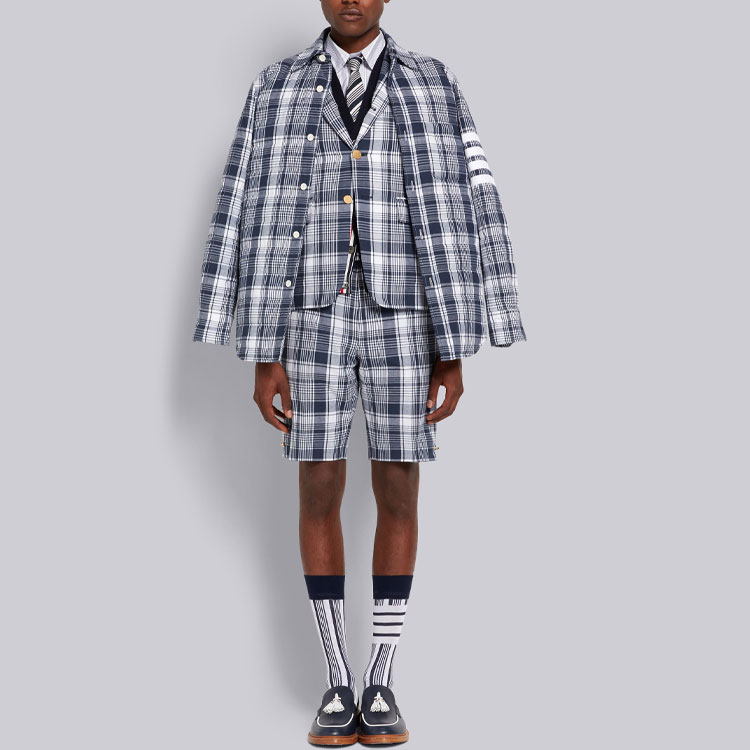 Thom Browne SS22  Navy Blue Wool Sweater with Four-Bar Embroidery. MKC380A-Y1002-415 圖 4