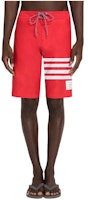 Thom Browne SS22 Red Classic Four-Stripe Straight-Leg Casual Shorts. MTT029A-07538-600 Thom Browne SS22 Red Classic Four-Stripe Straight-Leg Casual Shorts. MTT029A-07538-600