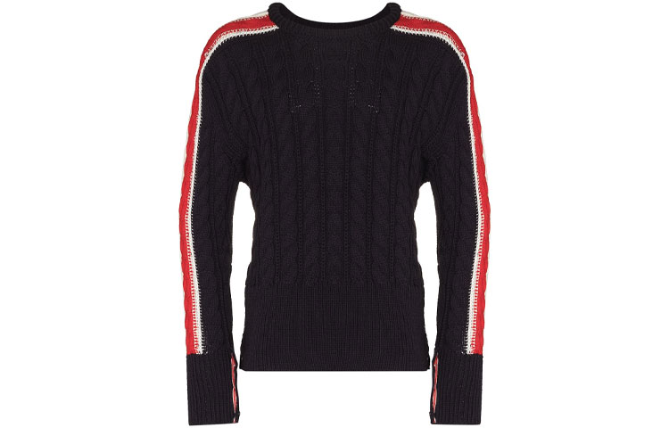 Order トムブラウン SS22 ラウンドネック ストライプ プルオーバー セーター ブルー MKA389A-Y1024-415