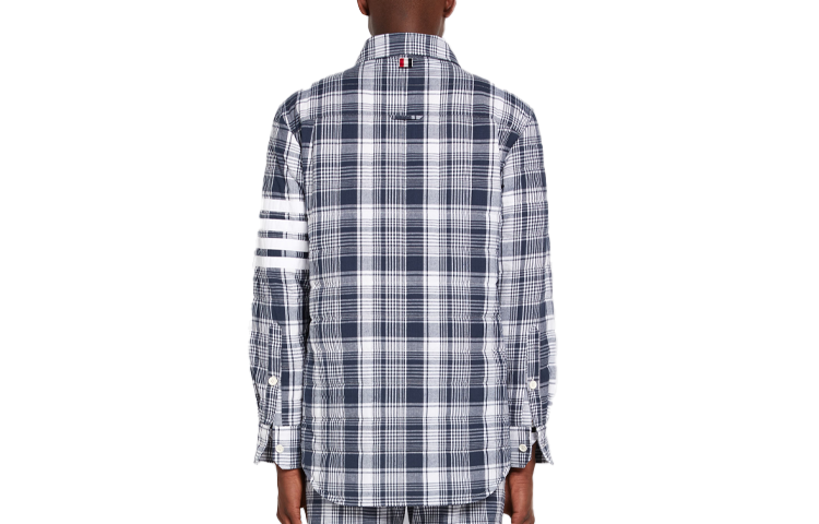Lookbook THOM BROWNE SS22 Jaket Down Single-Breasted Abu-Abu. MJD089-X07847-415