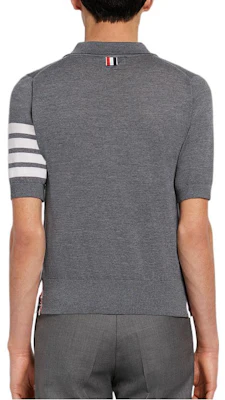 Thom Browne SS22 單排扣條紋灰色POLO衫 MKP048A-Y1014-035 Lookbook Thom Browne SS22 單排扣條紋灰色POLO衫 MKP048A-Y1014-035