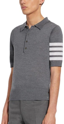 Thom Browne SS22 單排扣條紋灰色POLO衫 MKP048A-Y1014-035 Purchase Thom Browne SS22 單排扣條紋灰色POLO衫 MKP048A-Y1014-035