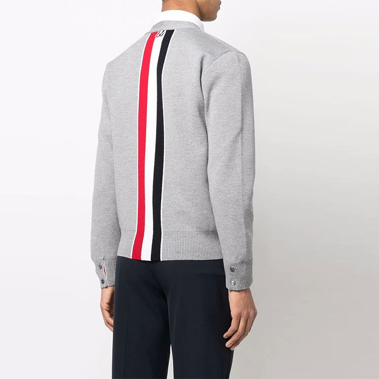THOM BROWNE SS22  Single-breasted V-neck Wool Cardigan Sweater Grey MKC324A-Y1002-055 圖 5