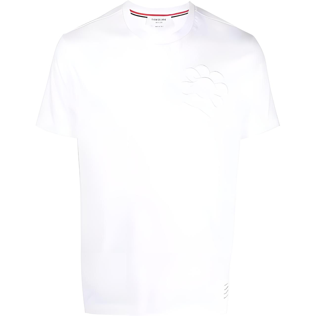 THOM BROWNE SS22  Solid Floral Embroidered Loose Cotton Crewneck T-Shirt MJS182-E08071-100