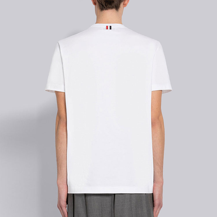 THOM BROWNE SS22  Solid Floral Embroidered Loose Cotton Crewneck T-Shirt MJS182-E08071-100 圖 4