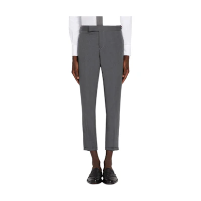 THOM BROWNE SS22 Solid Low-Rise Suit Pants in Mid Grey MTC159G-04502-035