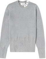 Thom Browne SS22 Striped Collar Wool Sweater Light Grey mka386a-y1002-055 Thom Browne SS22 Striped Collar Wool Sweater Light Grey mka386a-y1002-055