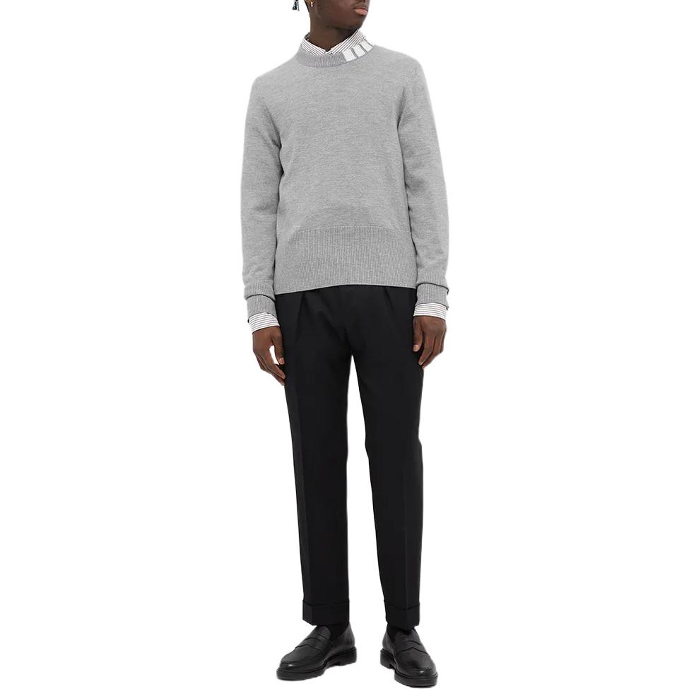 Lookbook Thom Browne 2022春夏条纹领羊毛毛衣浅灰色 mka386a-y1002-055