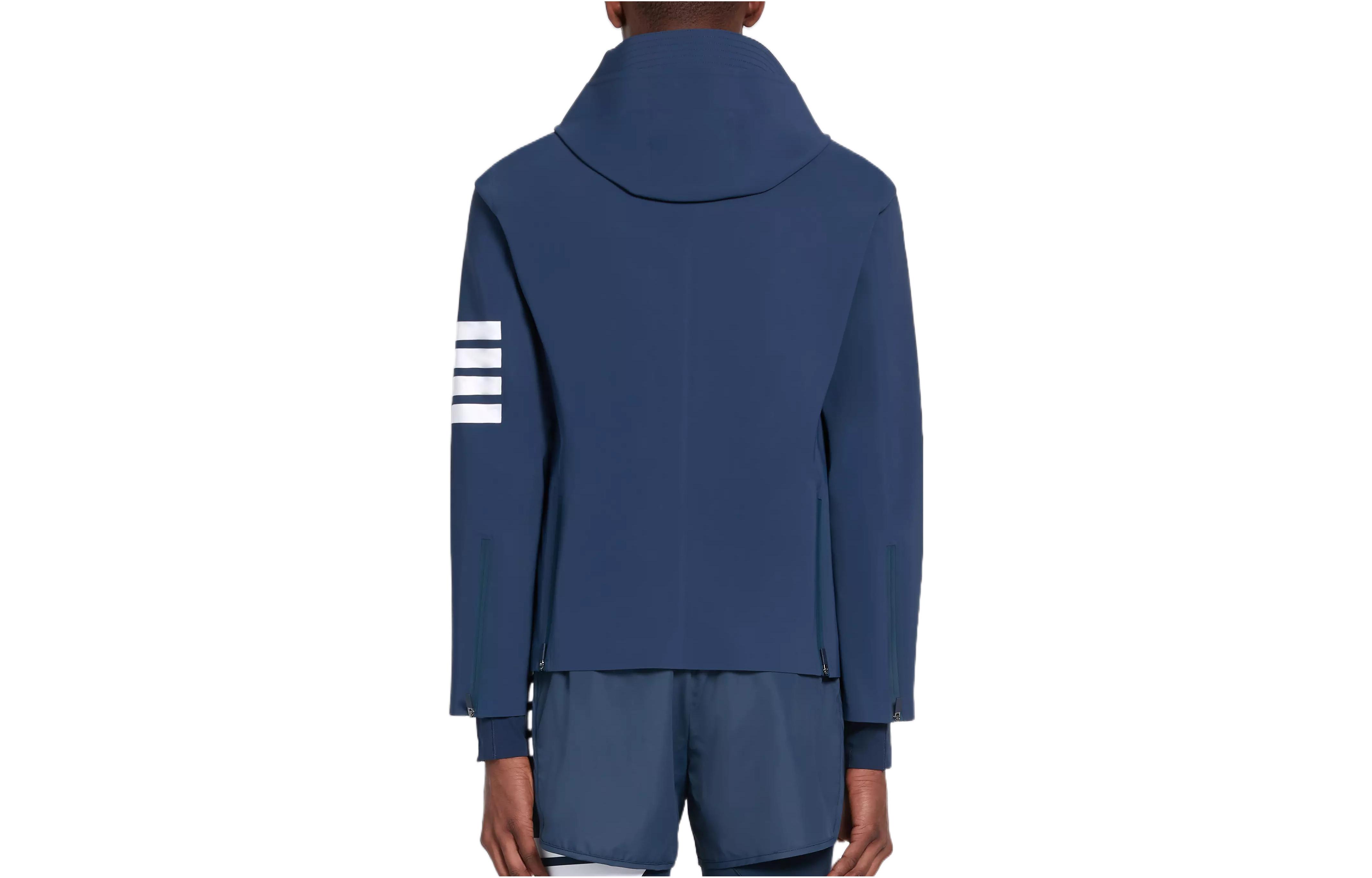 Lookbook THOM BROWNE SS22  Striped Hooded Jacket Blue MJA004A-06775-415