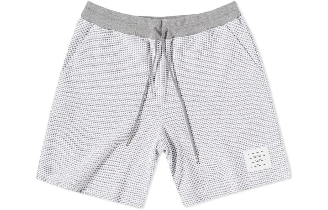 THOM BROWNE SS22  Two-Tone Knit Casual Shorts Light Grey. MJQ135A-08136-055