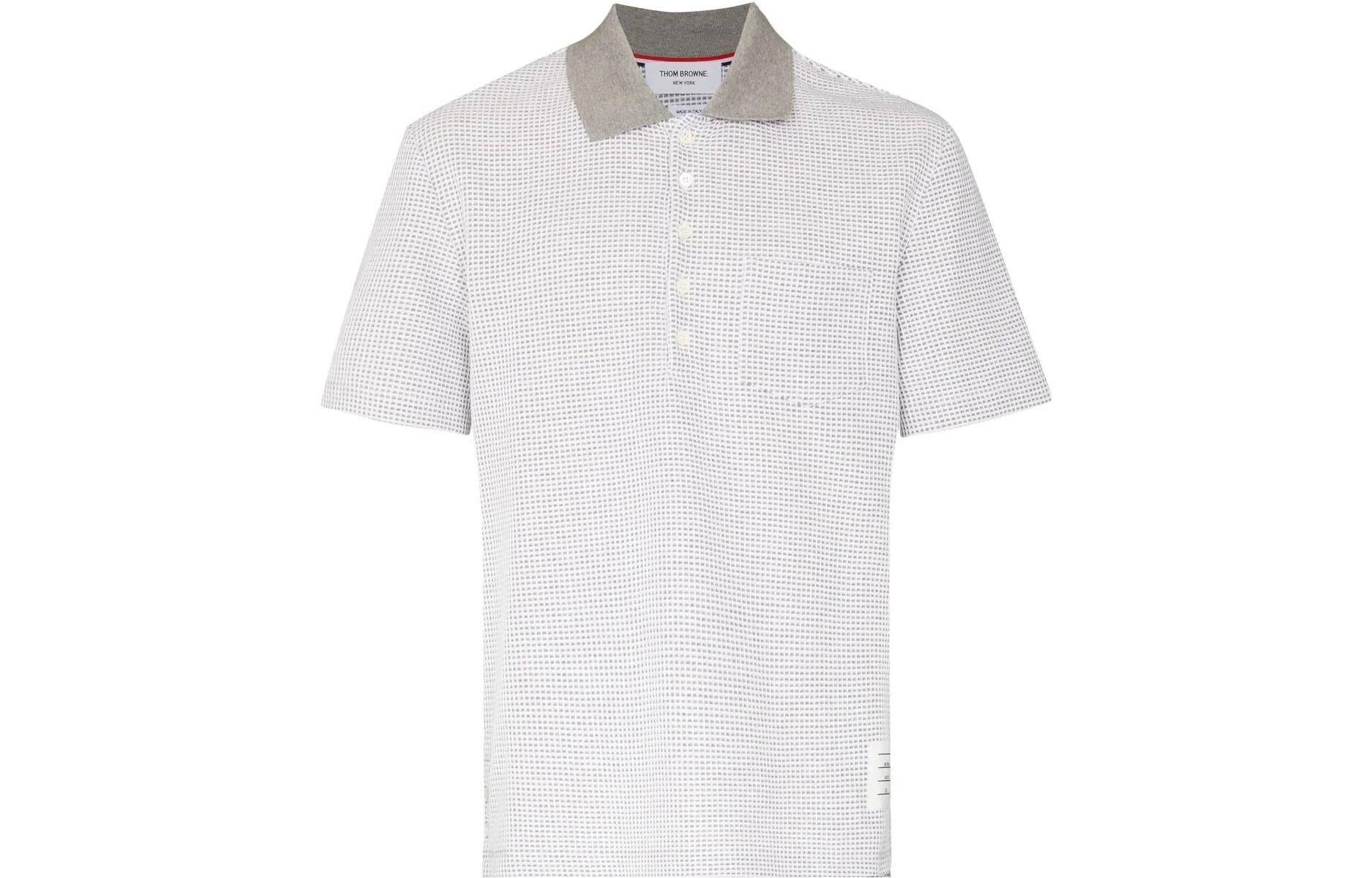 Order THOM BROWNE SS22 Polo Slim Fit de Punto Waffle. MJP147A-08136-055