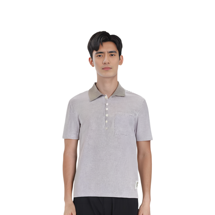 Purchase THOM BROWNE SS22 Polo Slim Fit de Punto Waffle. MJP147A-08136-055