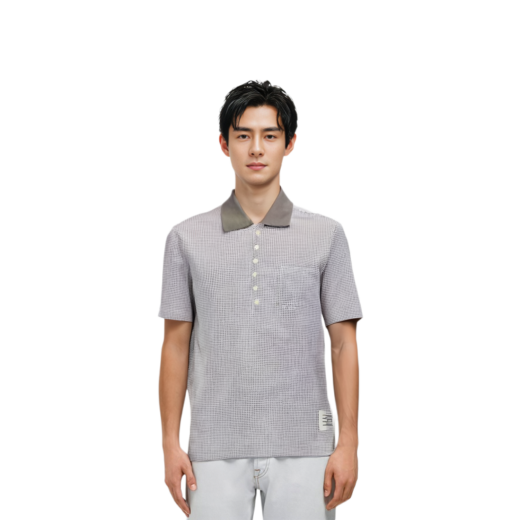 Details for THOM BROWNE SS22 Polo Slim Fit de Punto Waffle. MJP147A-08136-055