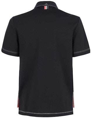 톰 브라운 SS22 클래식 네이비 반팔 폴로 셔츠 남성 캐주얼 스타일 MJP141A-07746-415 Lookbook 톰 브라운 SS22 클래식 네이비 반팔 폴로 셔츠 남성 캐주얼 스타일 MJP141A-07746-415