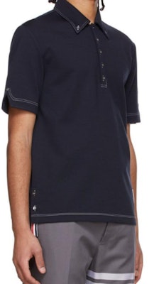 톰 브라운 SS22 클래식 네이비 반팔 폴로 셔츠 남성 캐주얼 스타일 MJP141A-07746-415 Shop 톰 브라운 SS22 클래식 네이비 반팔 폴로 셔츠 남성 캐주얼 스타일 MJP141A-07746-415