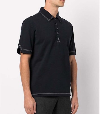 톰 브라운 SS22 클래식 네이비 반팔 폴로 셔츠 남성 캐주얼 스타일 MJP141A-07746-415 Details for 톰 브라운 SS22 클래식 네이비 반팔 폴로 셔츠 남성 캐주얼 스타일 MJP141A-07746-415