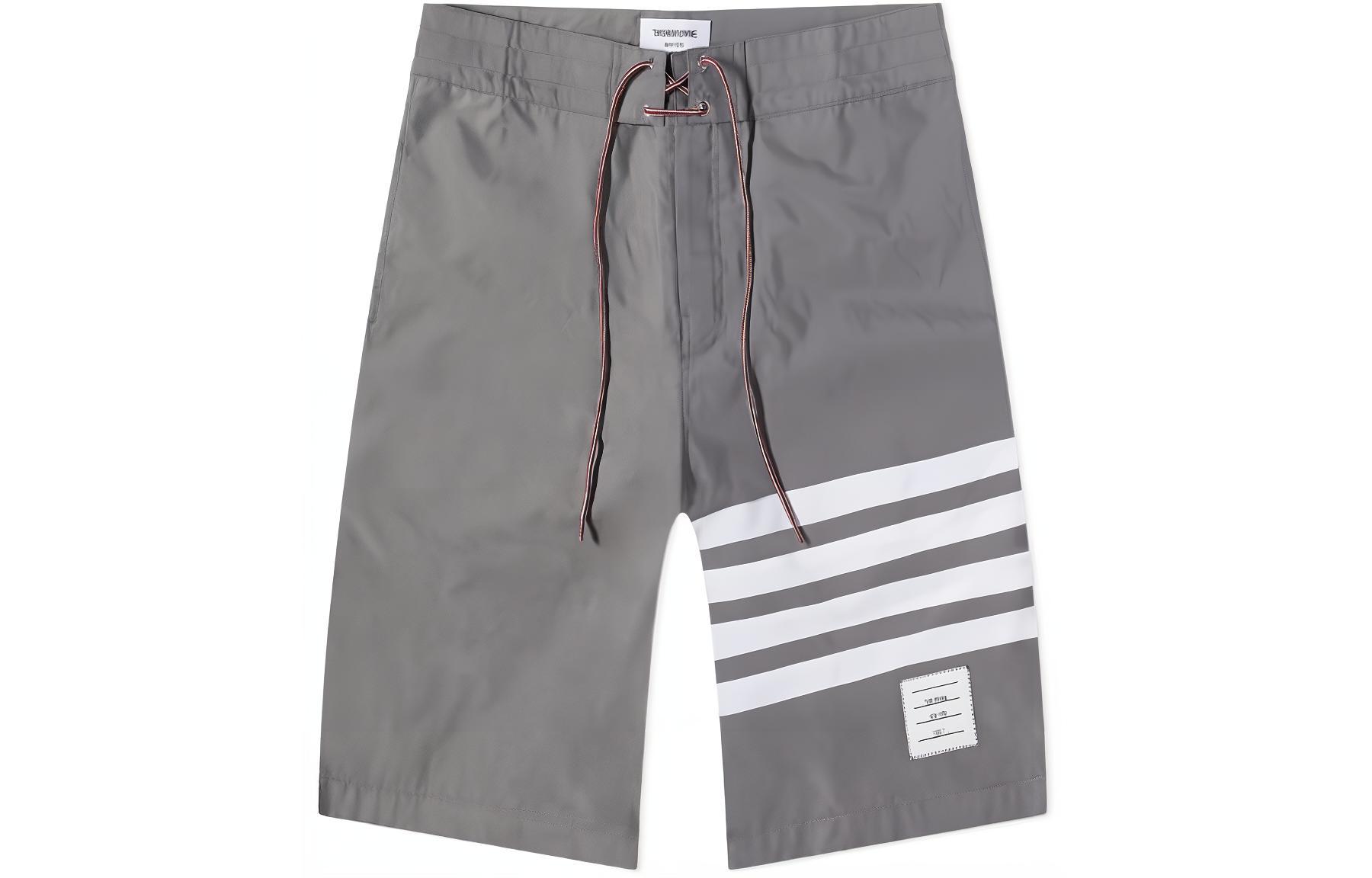 THOM BROWNE SS22 Classic Stripe  Casual Shorts Dark Grey Summer Edition MTT029A-07538-035