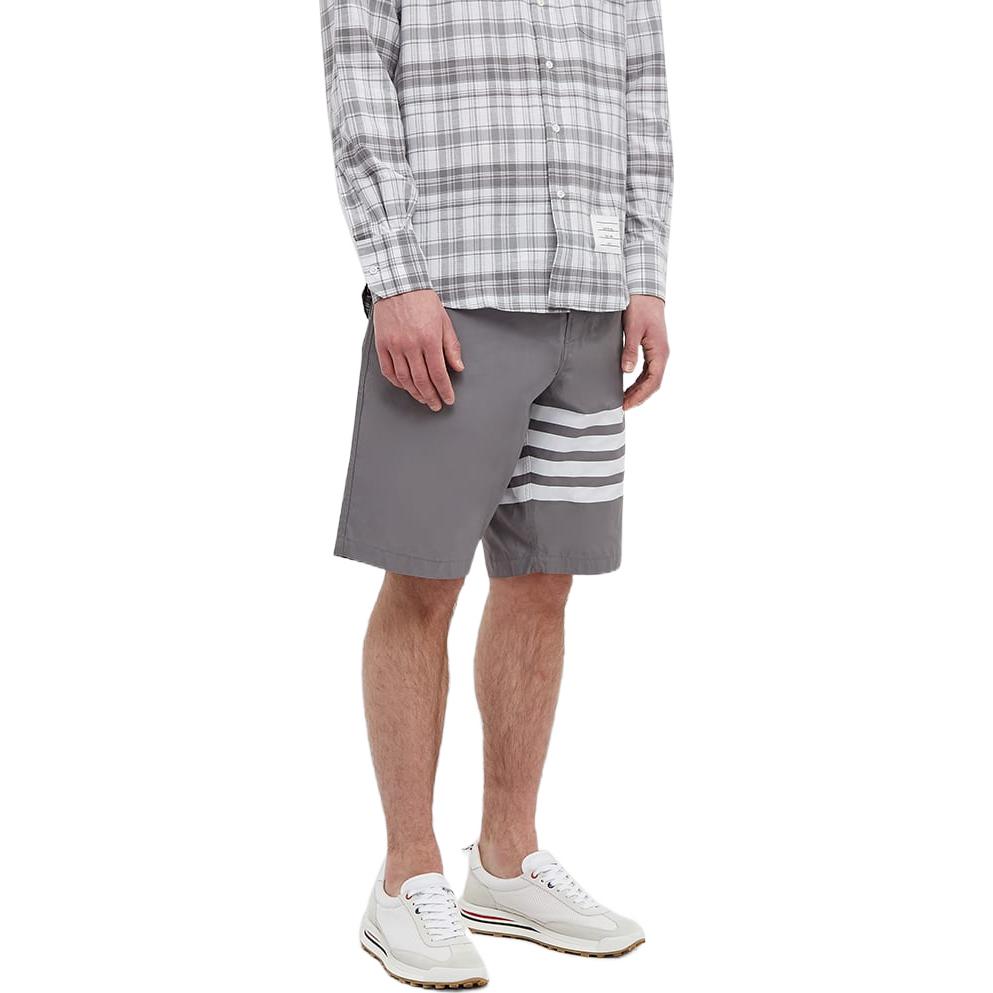 Purchase THOM BROWNE SS22 Pantalones Cortos Clásicos Rayas Gris Oscuro Edición Verano MTT029A-07538-035