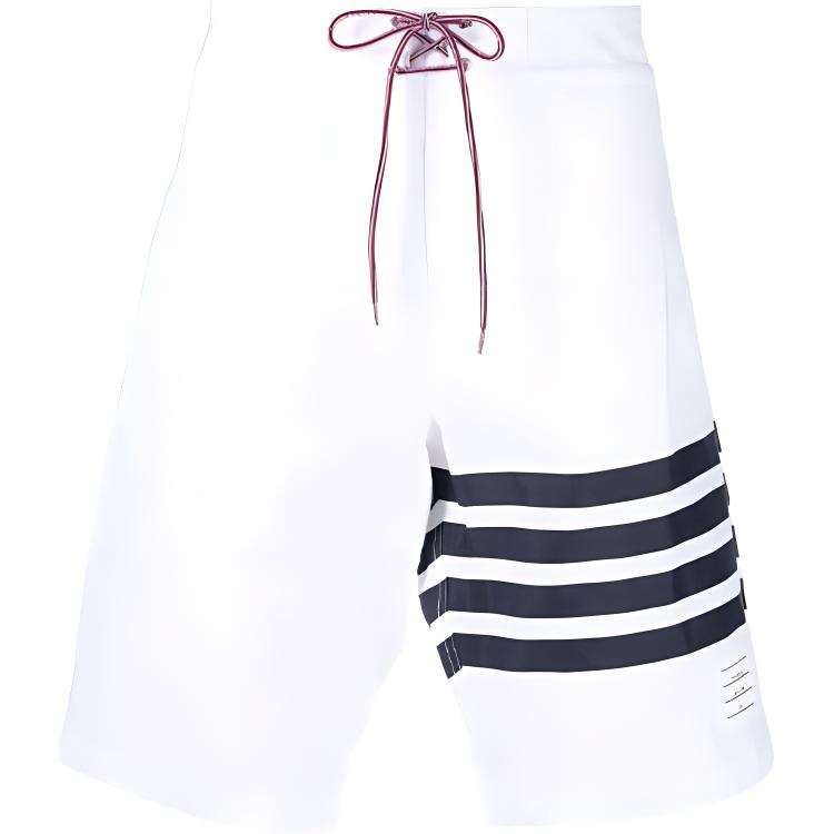 Order 톰브라운 SS22 클래식 스트라이프 여름 화이트 캐주얼 반바지 - 패션. MTT029A07538-100