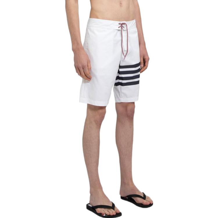 Details for 톰브라운 SS22 클래식 스트라이프 여름 화이트 캐주얼 반바지 - 패션. MTT029A07538-100
