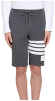 THOM BROWNE SS22 Classic Striped Cotton Shorts Summer Gray MJQ012H-00535-025 THOM BROWNE SS22 Classic Striped Cotton Shorts Summer Gray MJQ012H-00535-025