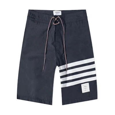 THOM BROWNE SS22 Classic Striped Shorts Navy Summer Casual Wear. MTT029A-07538-415