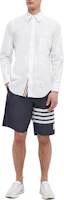 Shop THOM BROWNE SS22 Celana Pendek Navy Garis Klasik Santai Musim Panas. MTT029A-07538-415