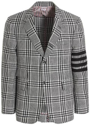 THOM BROWNE SS22 灰色格紋西裝外套帶條紋飾邊 - 夾克 MJC348H-07889-980 Buy THOM BROWNE SS22 灰色格紋西裝外套帶條紋飾邊 - 夾克 MJC348H-07889-980