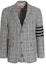 Buy THOM BROWNE SS22 灰色格紋西裝外套帶條紋飾邊 - 夾克 MJC348H-07889-980
