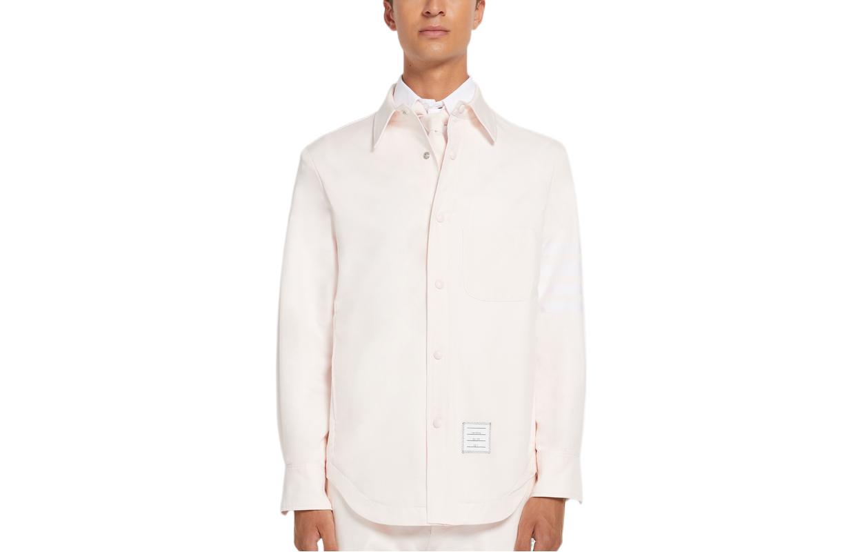 Thom Browne SS22 Light Pink Cotton Shirt Jacket MJO055A-07890-680