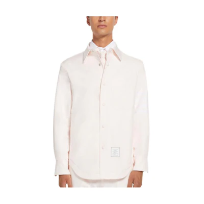 Thom Browne SS22 Light Pink Cotton Shirt Jacket MJO055A-07890-680