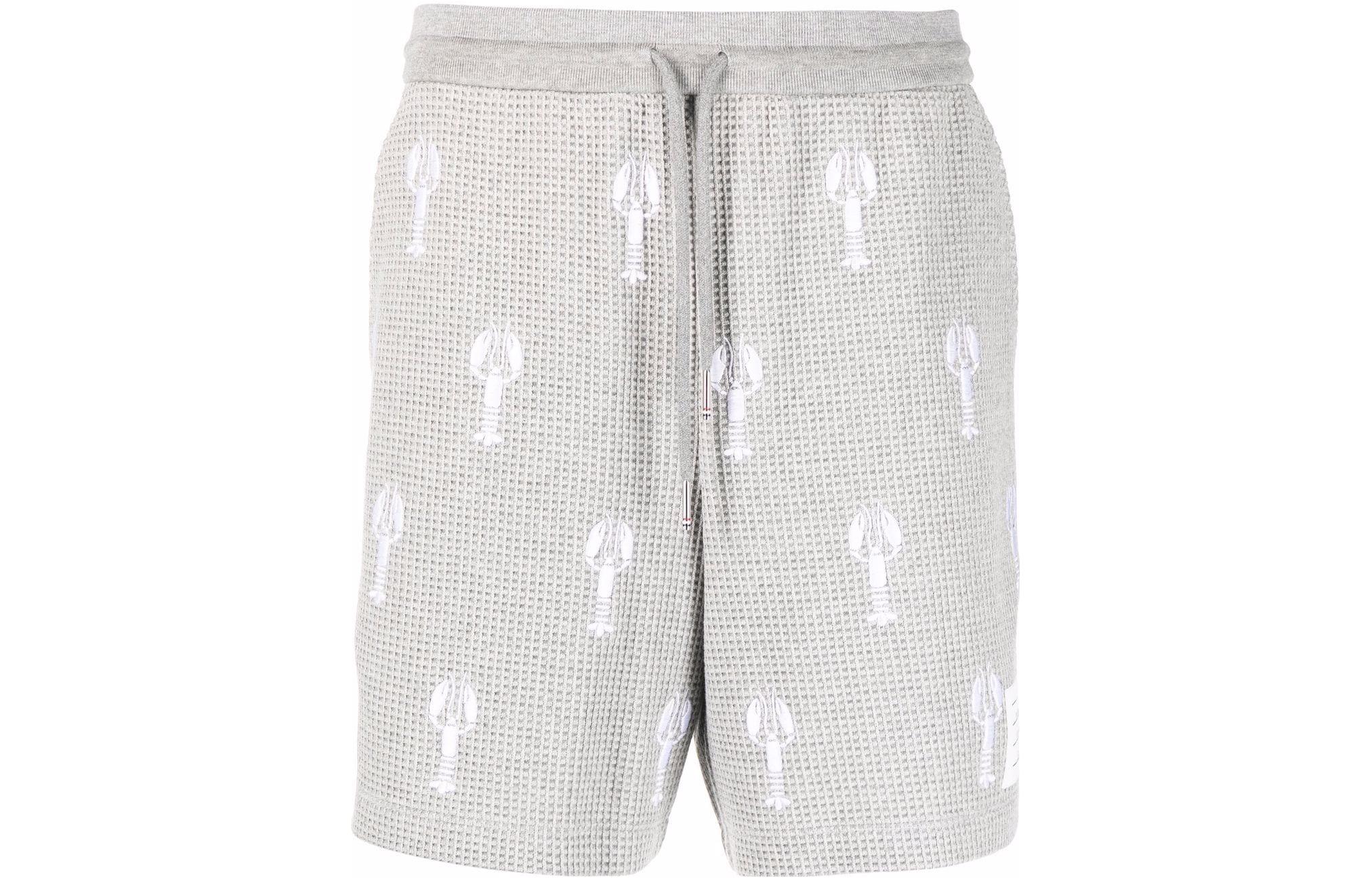Thom Browne SS22 Lobster Print Embroidered Casual Shorts for Men. MJQ135-EE007-3055